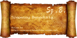 Szepessy Benedikta névjegykártya